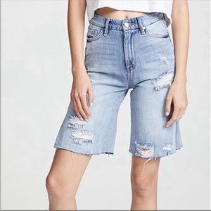 Habitual high rise distressed cutoff density shorts